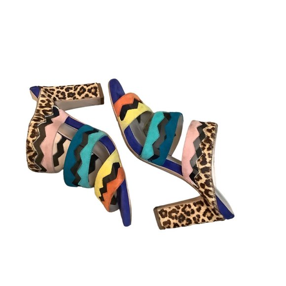 COLE HAAN Emilia Calf Hair Multicolored Colorful Heeled Sandal-Size 6 - Picture 8 of 10